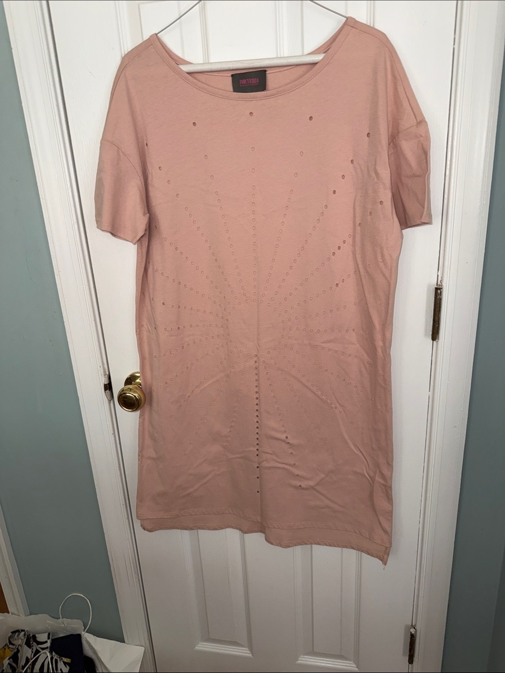 Casual Blush Pink Stud-Detail Swim Coverup by H&M